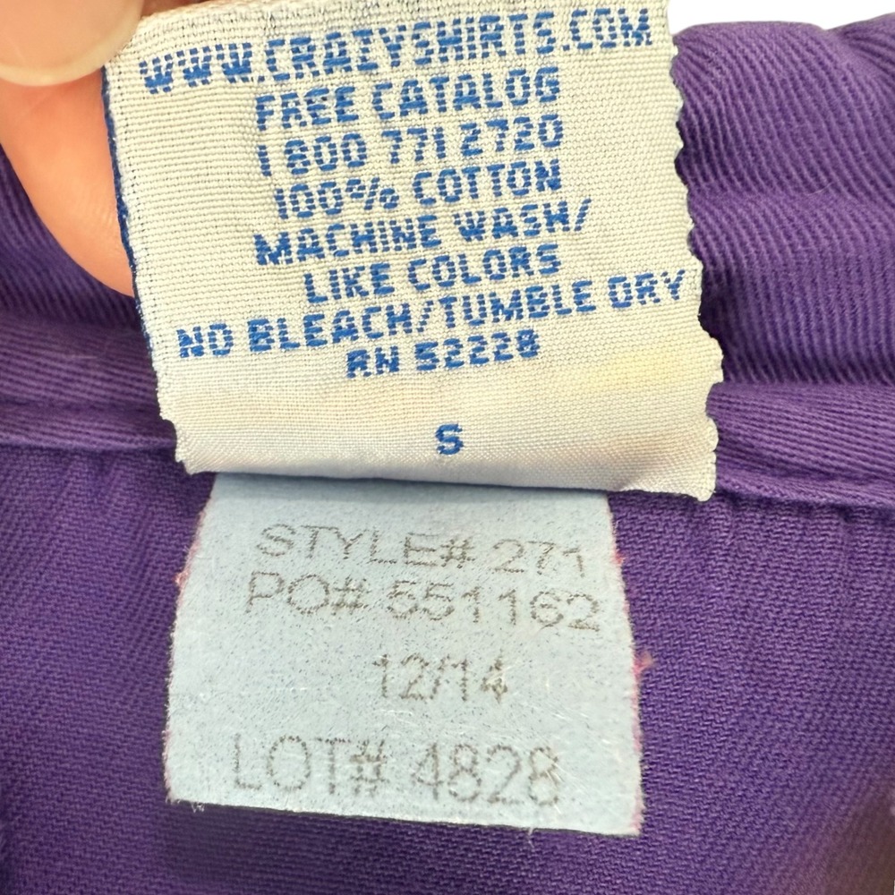 Vintage Crazy Shirts Hawaii Purple Y2K 90s Tribal Floral Long Sleeve Top Small - Picture 4 of 13